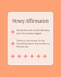 Orange and Pink Illustrated Money Affirmations
