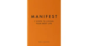 Manifest book by Roxie Nafousi showcasing the seven steps to manifestation, self-development, and personal growth.