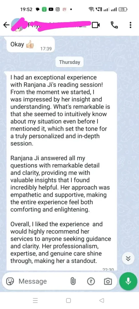 Tarot session client review.